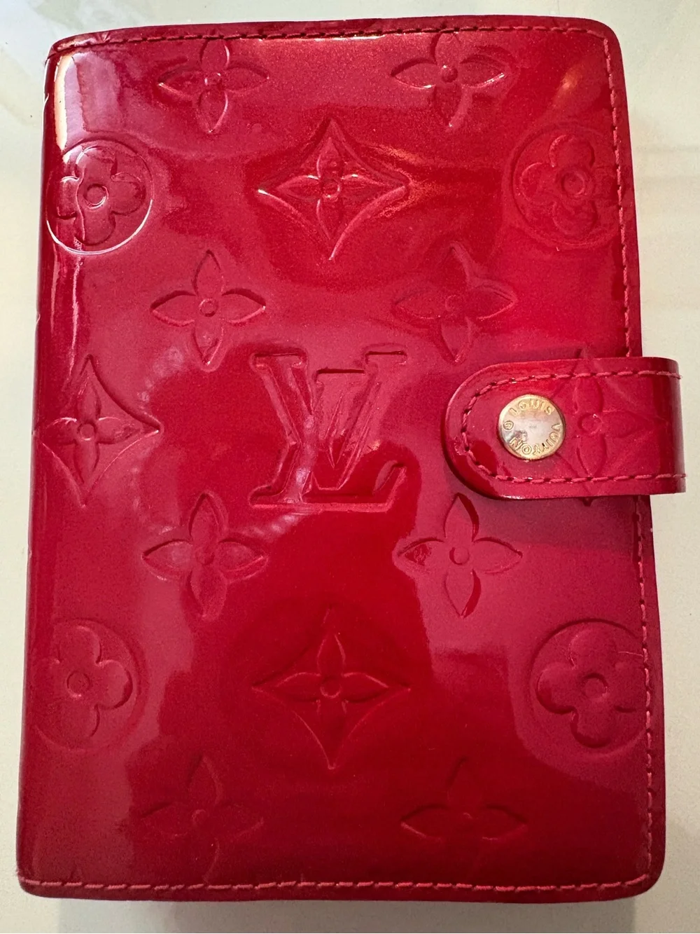 Louis Vuitton LV Red Vernis PM Agenda Planner EUC